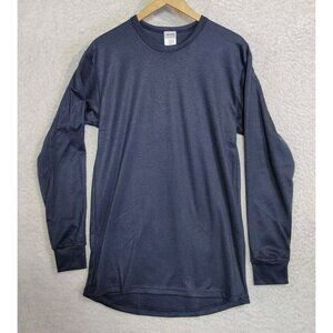 Vtg Wickers Base Layer Shirt Blue Long Sleeve Men's Large Tall Made in USA